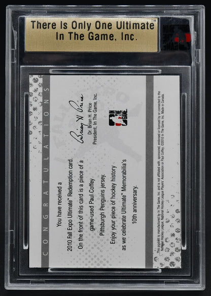 2010-11 ITG 10th Ultimate Top 10 Redeption Paul Coffey 02/09 Jersey