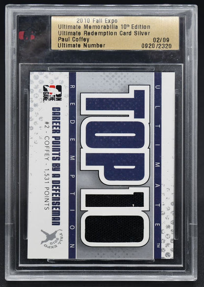 2010-11 ITG 10th Ultimate Top 10 Redeption Paul Coffey 02/09 Jersey