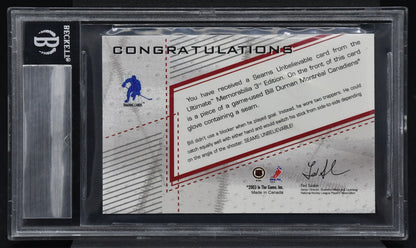2002-03 In The Game Be A Player Ultimate Memorabillia Durnan Glove 2231