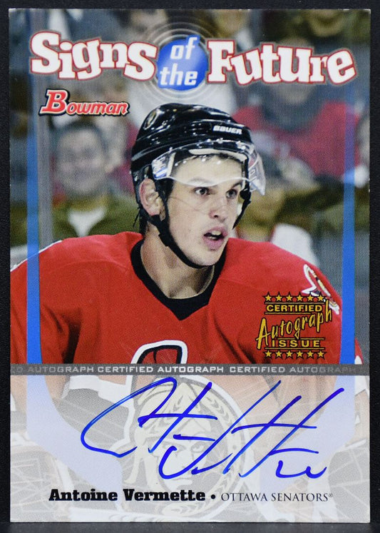 2003-04 Bowman Draft Picks Future Vermette SOF-AV Senators RC Auto 2094