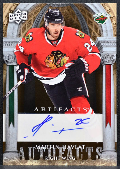 2009-10 Upper Deck Artifacts Autofacts Martin Havlat Minnesota Wild Auto 8957