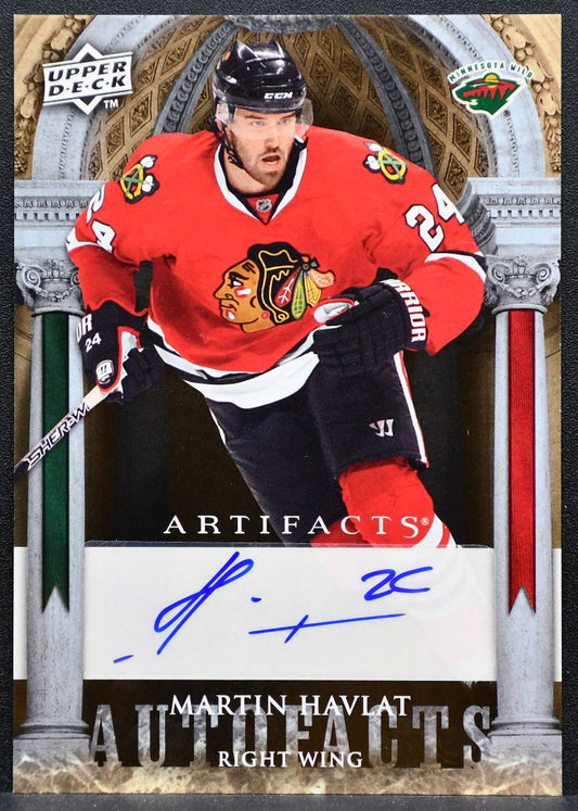 2009-10 Upper Deck Artifacts Autofacts Martin Havlat Minnesota Wild Auto 8957