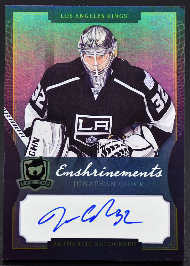 2013-14 UD The Cup Enshrinements Jonathan Quick CE-JQ Auto