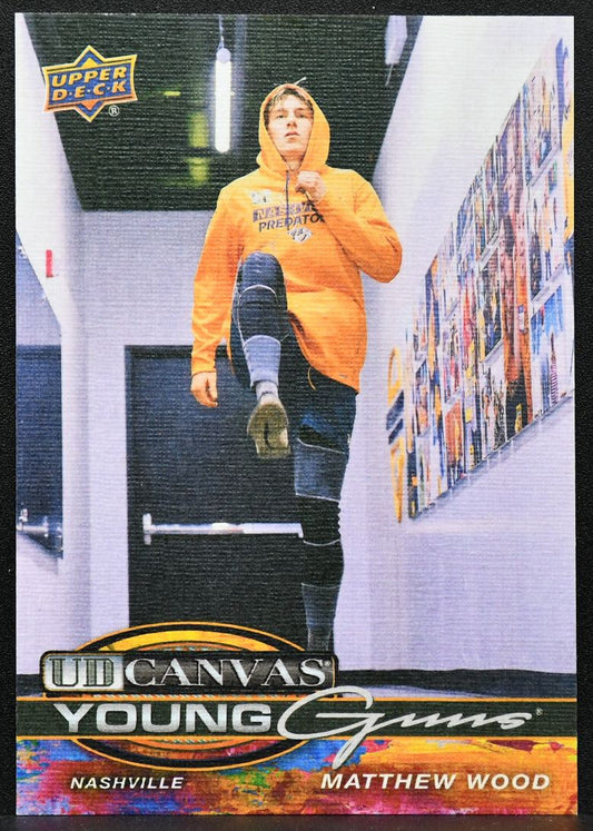 2025-26 UD Series 1 UD Canvas Young Guns Matthew Wood C-93 Predators RC 9652