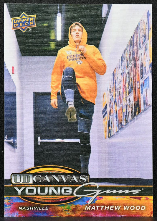 2025-26 UD Series 1 UD Canvas Young Guns Matthew Wood C-93 Predators RC 9652