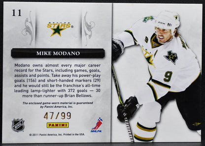 2011-12 Panini Dominion Franchise Legends Jersey Mike Modano 47/99 Jersey 0523
