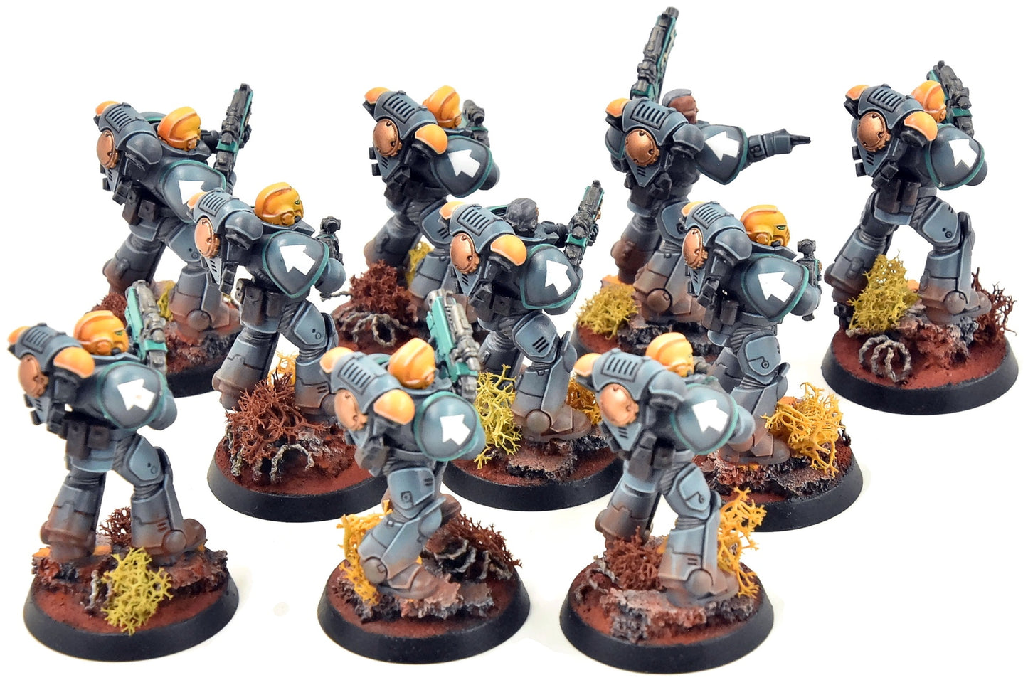 SPACE MARINES 10 Intercessors #2 WELL PAINTED Warhammer 40K