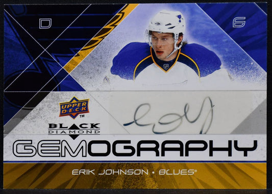 2008-09 UD Black Diamond Gemography Erik Johnson G-EJ St. Louis Blues Auto