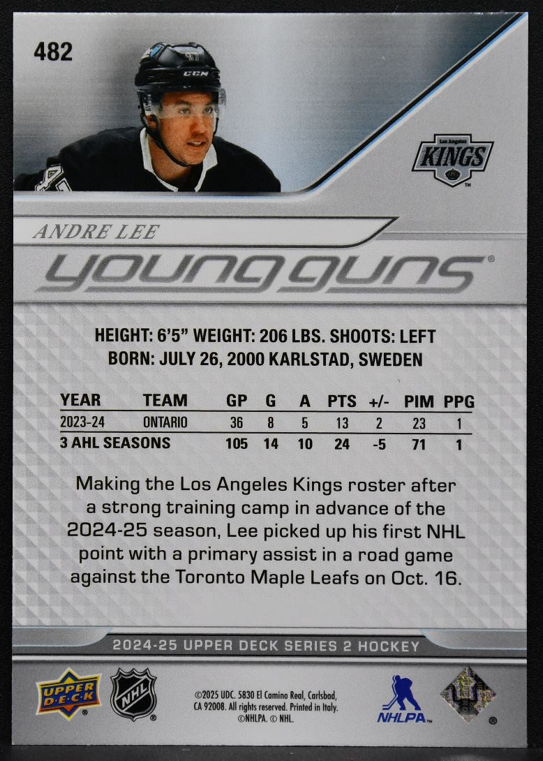 2024-25 Upper Deck Series 2 Young Guns Andre Lee 482 Los Angeles Kings RC 1562