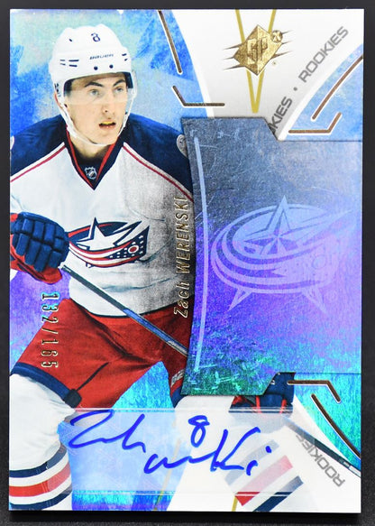 2016-17 SPx Rookies Autographs Blue Zach Werenski R-ZW RC Auto 132/165
