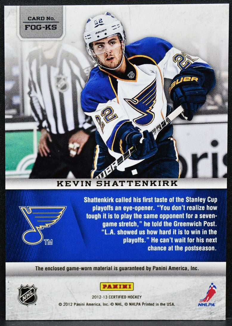Panini Fabric of the Game Mirror Red Jersey Team Die Cut  Shattenkirk Blues /150 3903