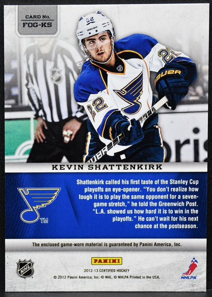 Panini Fabric of the Game Mirror Red Jersey Team Die Cut  Shattenkirk Blues /150 3903