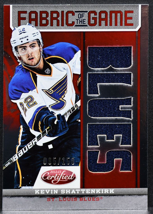 Panini Fabric of the Game Mirror Red Jersey Team Die Cut  Shattenkirk Blues /150 3903
