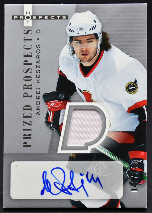 2006-07 Fleer Hot Prospects Prized Prospect Meszaros 255 RC Auto 048/349 Jersey