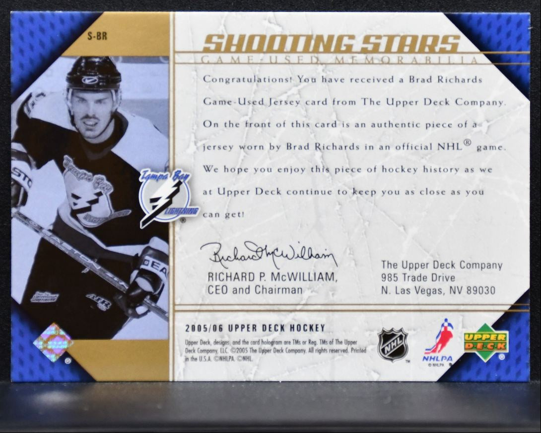 2005-06 Upper Deck Shooting Stars Brad Richards Tampa Bay Lightning Jersey 1977