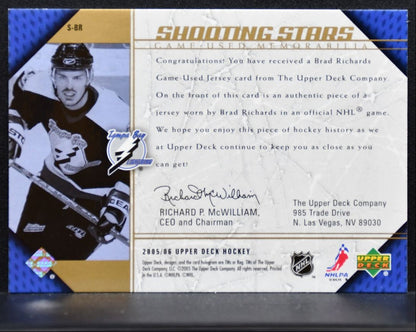 2005-06 Upper Deck Shooting Stars Brad Richards Tampa Bay Lightning Jersey 1977