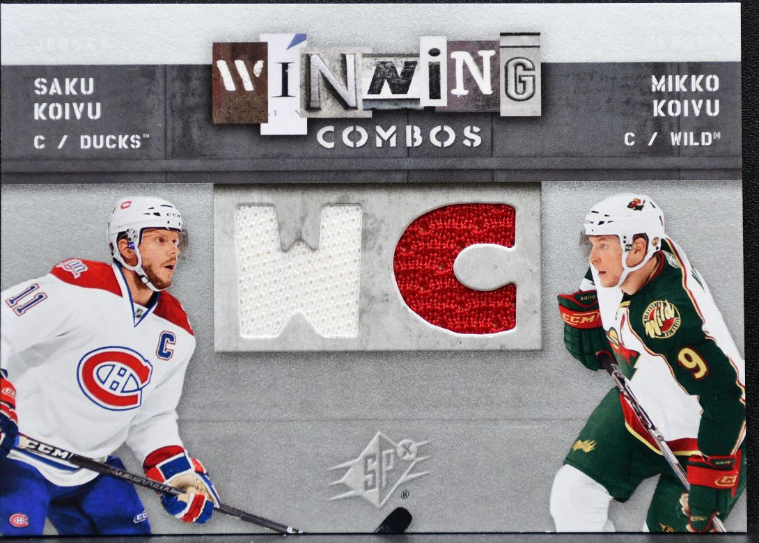 2009-10 SPx Winning Combos Saku Koivu/Mikko Koivu WC-KK Jersey 6928