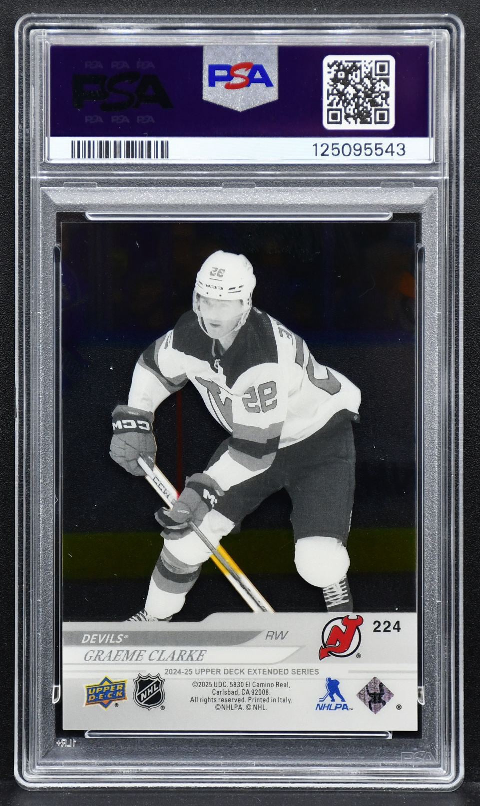 2024-25 Upper Deck Young Guns Acetate Graeme Clarke 224 RC PSA 10