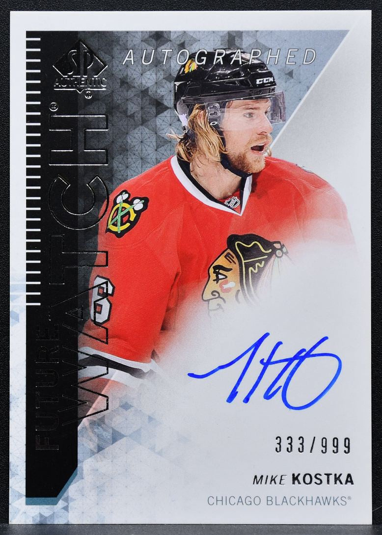 2013-14 SP Authentic Future Watch Auto Mike Kostka Blackhawks RC Auto 1412