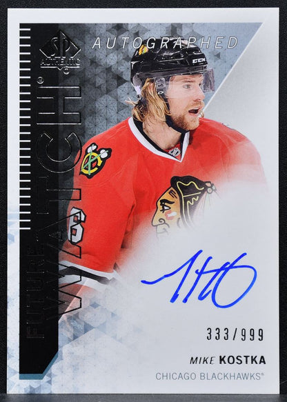 2013-14 SP Authentic Future Watch Auto Mike Kostka Blackhawks RC Auto 1412