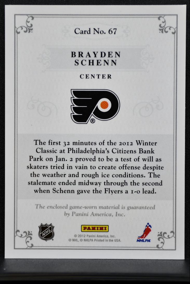 2012-13 Panini Dominion Jersey Brayden Schenn Flyers /100 Jersey 0452