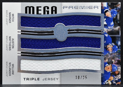 2023-24 UD Premier Mega Triple Marner/Matthews/Nylander 10/25 Jersey 6095