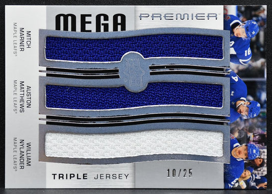 2023-24 UD Premier Mega Triple Marner/Matthews/Nylander 10/25 Jersey 6095