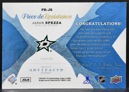 2016-17 UD Artifacts Piece de Resistance Relics Jason Spezza Stars Jersey 2479
