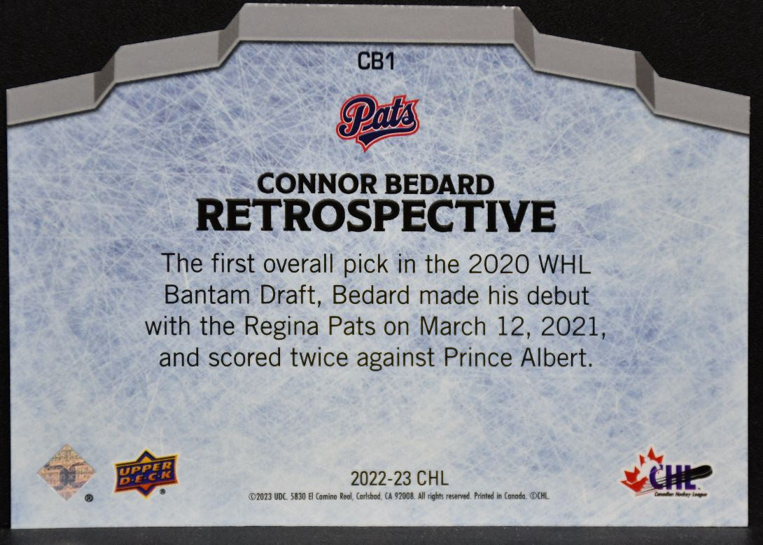 2022-23 Upper Deck CHL Retrospective Connor Bedard CB1 Regina Pats 3797