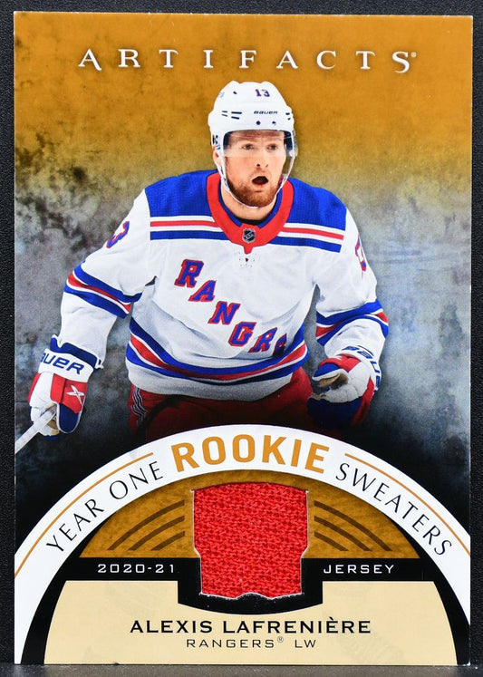 2021-22 UD Artifacts Year One Rookie Sweaters Alexis Lafreniere RC Jersey 9323