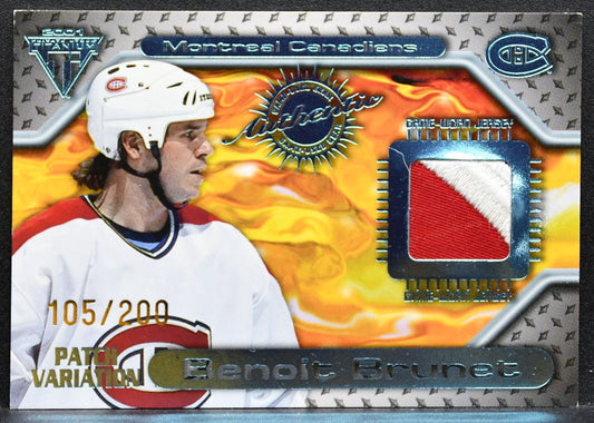 2001-02 Pacific Private Stock Titanium Patch Variation Benoit Brunet Patch 9899