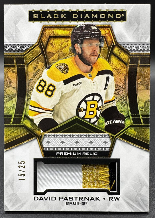 2024-25 UD Black Diamond Premium Relics David Pastrnak Boston Bruins /25 Patch