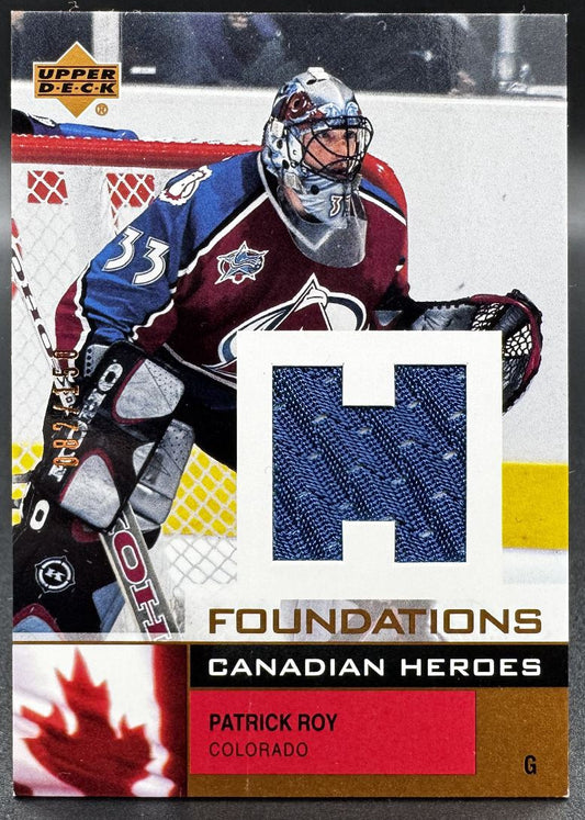 2002-03 UD Foundations Canadian Heroes Patrick Roy Colorado Avalanche Jersey