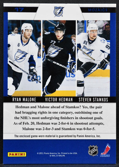 2011-12 Panini Zenith Mozaics Malone/Hedman/Stamkos Lightning Jersey 4558