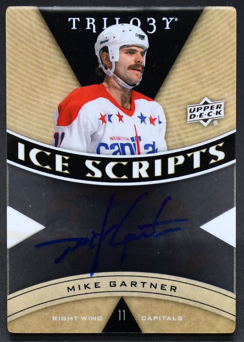 2012-13 UD Trilogy Ice Scripts Mike Gartner IS-MG Washington Capitals Auto