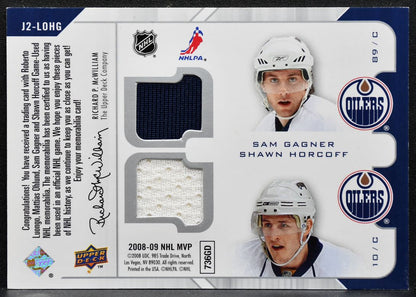 2008-09 UD MVP Two on Two Luongo/Ohlund/Gagner/Horcoff Jersey 4534