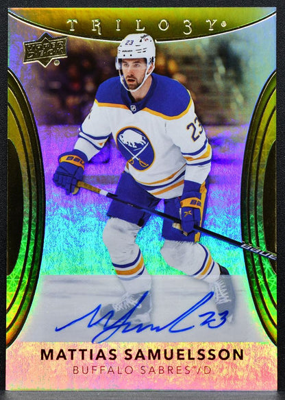 2008-09 Upper Deck Trilogy Mattias Samuelsson 62 Buffalo Sabres Auto 3956