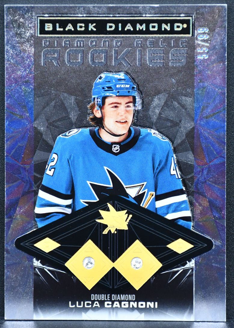 2025-26 UD Black Diamond Relic RCs Luca Cagnoni BDR-LC San Jose Sharks RC /99 2449