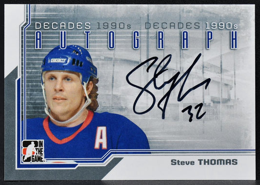2012-13 In The Game Decades 1990s Autographs Steve Thomas A-ST Auto 9866