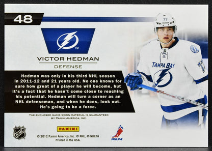 2011-12 Panini Elite New Breed Materials Victor Hedman 48 Lightning Jersey 9332