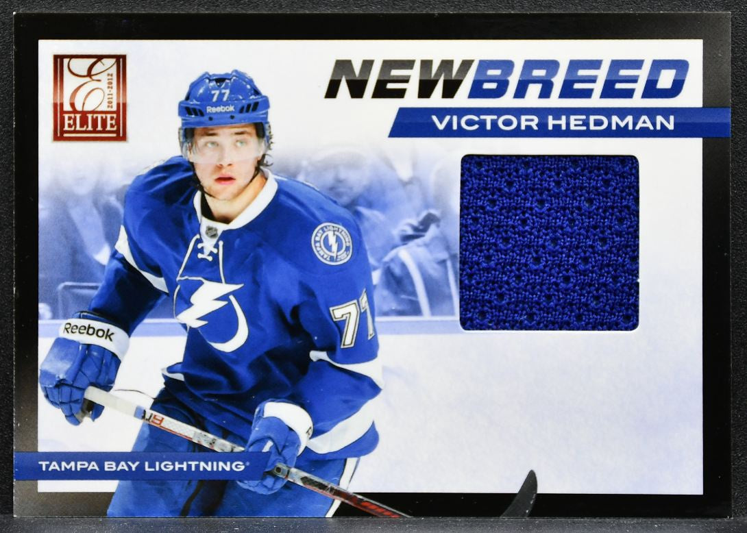 2011-12 Panini Elite New Breed Materials Victor Hedman 48 Lightning Jersey 9332