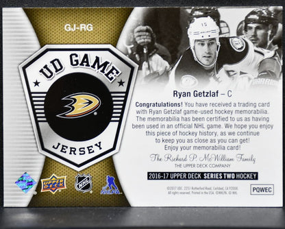 2016-17 UD Series 2 UD Game Jerseys Getzlaf GJ-RG Anaheim Ducks Jersey 2479