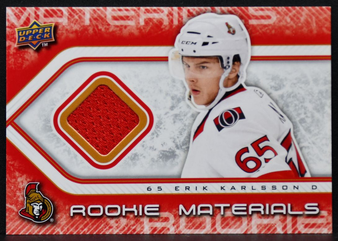 2009-10 Upper Deck Series 2 Rookie Materials Erik Karlsson RM-EK RC Jersey 8456