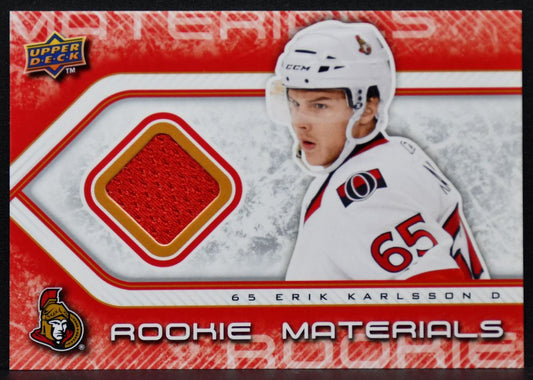 2009-10 Upper Deck Series 2 Rookie Materials Erik Karlsson RM-EK RC Jersey 8456
