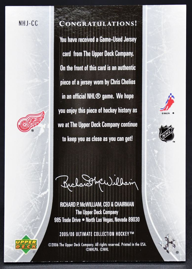2005-06 UD Ultimate Collection National Heroes Chelios NHJ-CC 072/225 Jersey