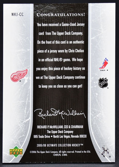 2005-06 UD Ultimate Collection National Heroes Chelios NHJ-CC 072/225 Jersey