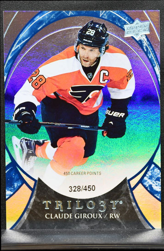 2015-16 UD Trilogy Rainbow Foil Blue Claude Giroux 66 Flyers /450 9469