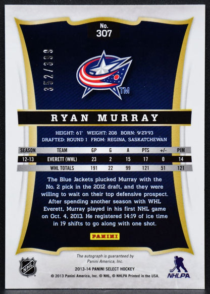 2013-14 Panini Select Rookie Auto Ryan Murray 307 RC Auto 352/399 3603