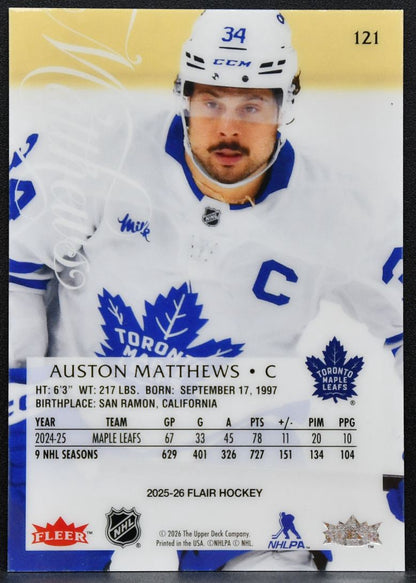 2025-26 Flair Auston Matthews 121 Toronto Maple Leafs 5510