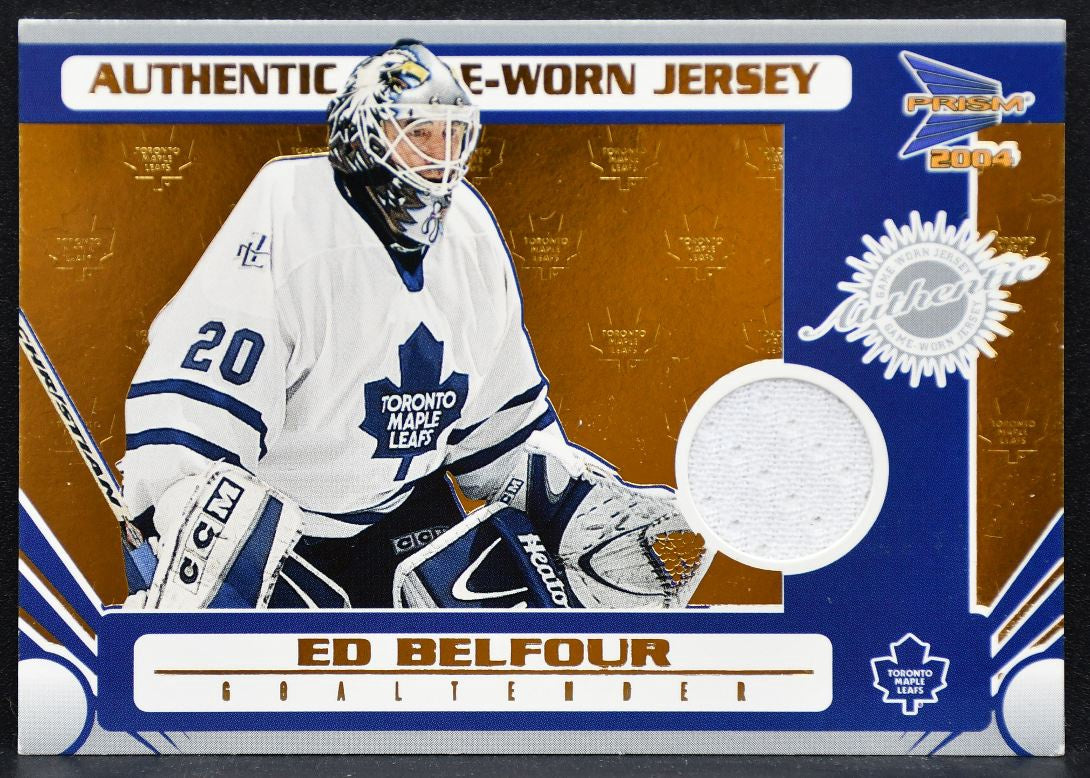 2003-04 Pacific Authentic Game-Worn Belfour Maple Leafs Auto 055/685 Jersey 6689